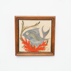 Diaz Costa Ceramic Hand Painted Artwork, circa 1960