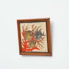 Diaz Costa Ceramic Hand Painted Artwork, circa 1960