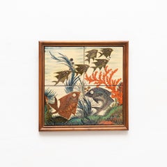 Diaz Costa Ceramic Hand Painted Artwork, circa 1960