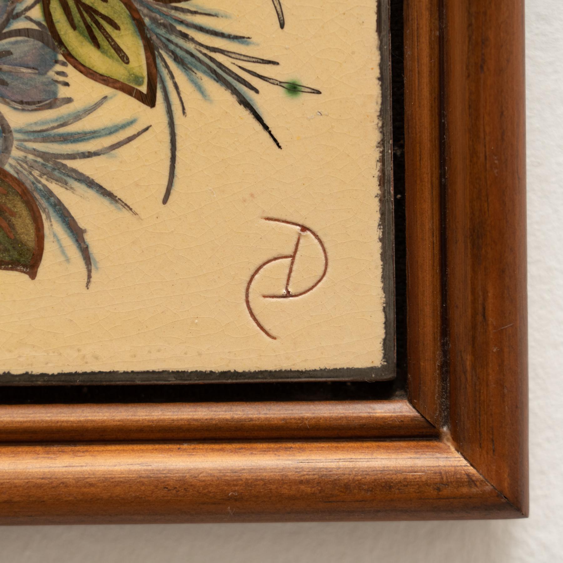 Diaz Costa Ceramic Hand Painted Artwork, circa 1960 In Good Condition For Sale In Barcelona, ES