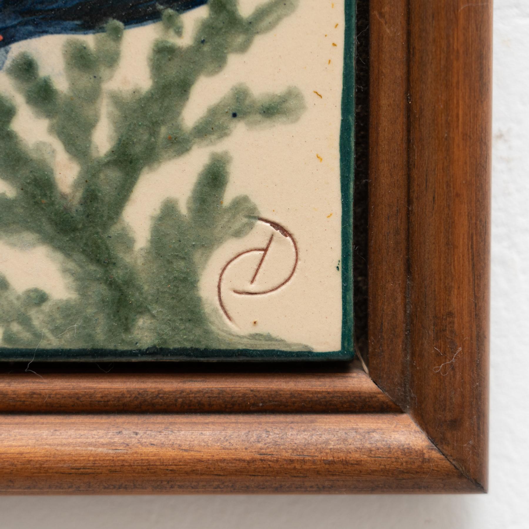 Obra de cerámica pintada a mano de Díaz Costa, hacia 1960 Glaseado