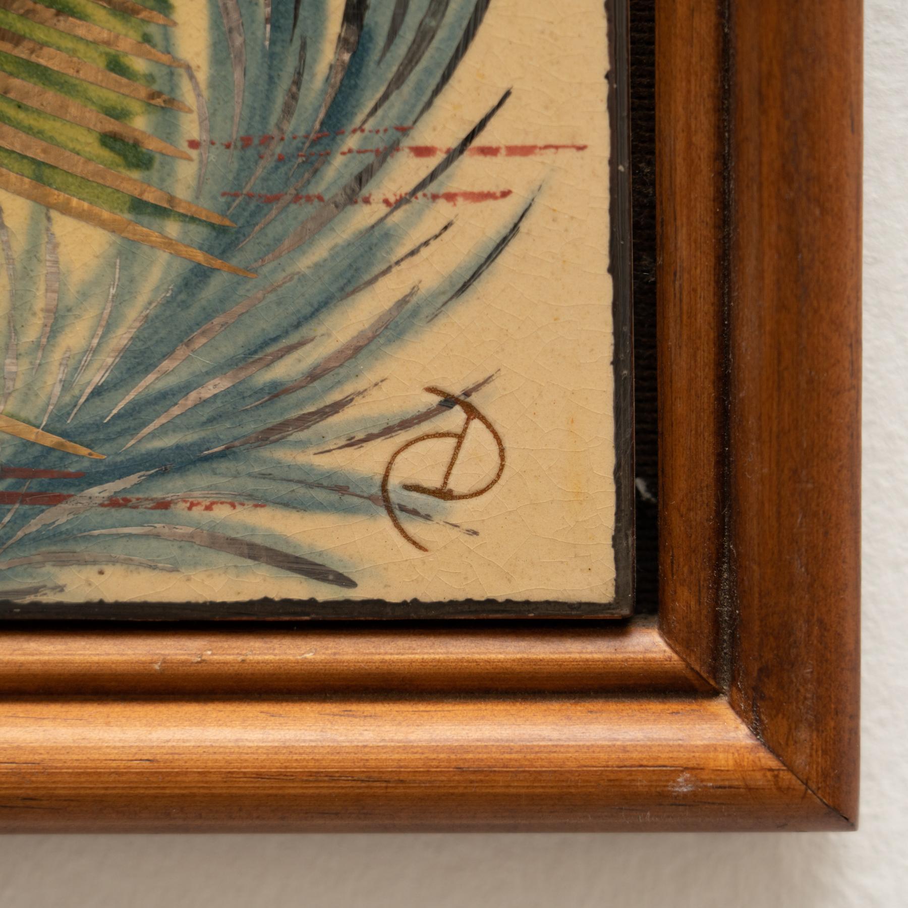 Diaz Costa Keramik-Kunstwerk, handbemalt, um 1960 im Angebot 1