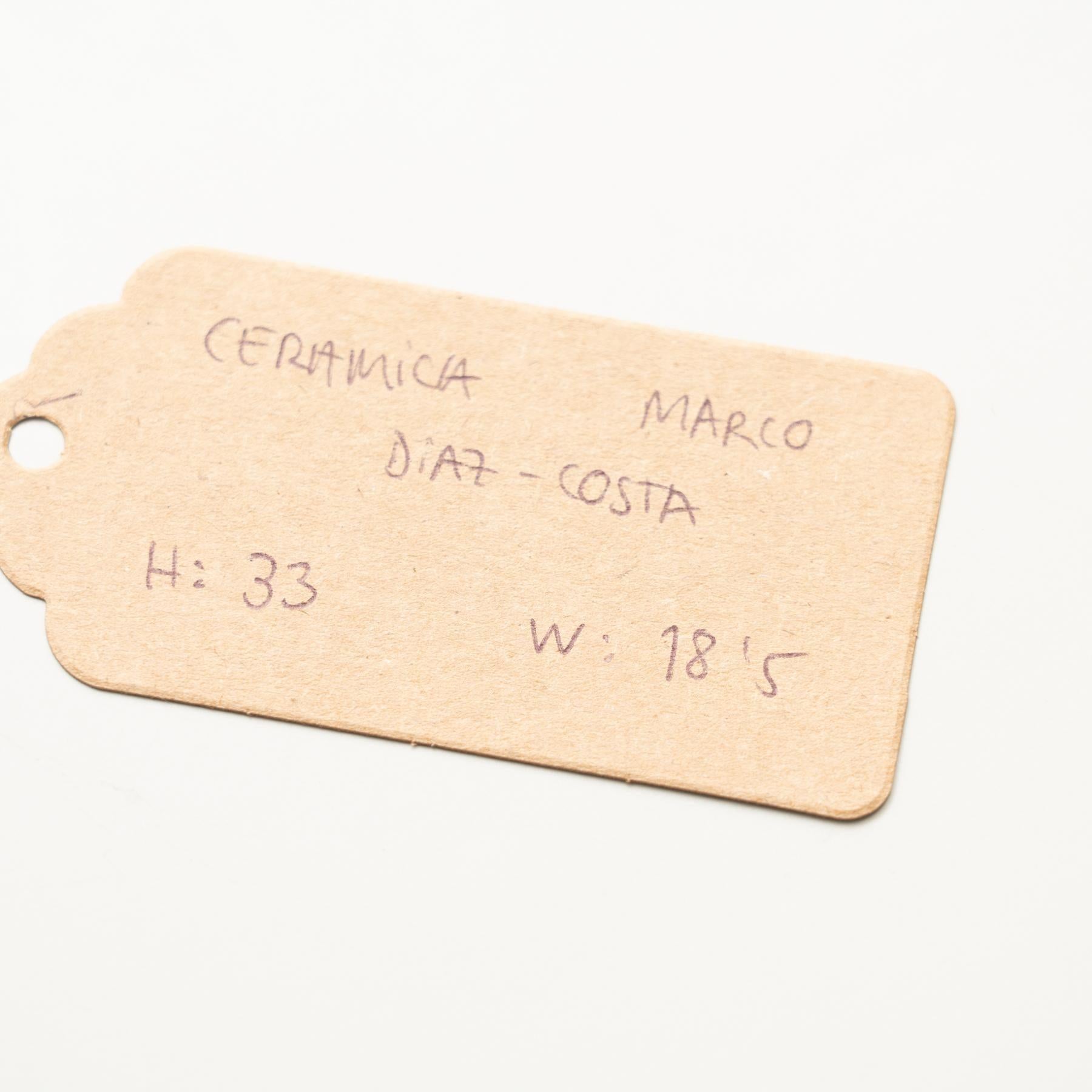 Diaz Costa Keramik-Kunstwerk, handbemalt, um 1960 (Mitte des 20. Jahrhunderts) im Angebot