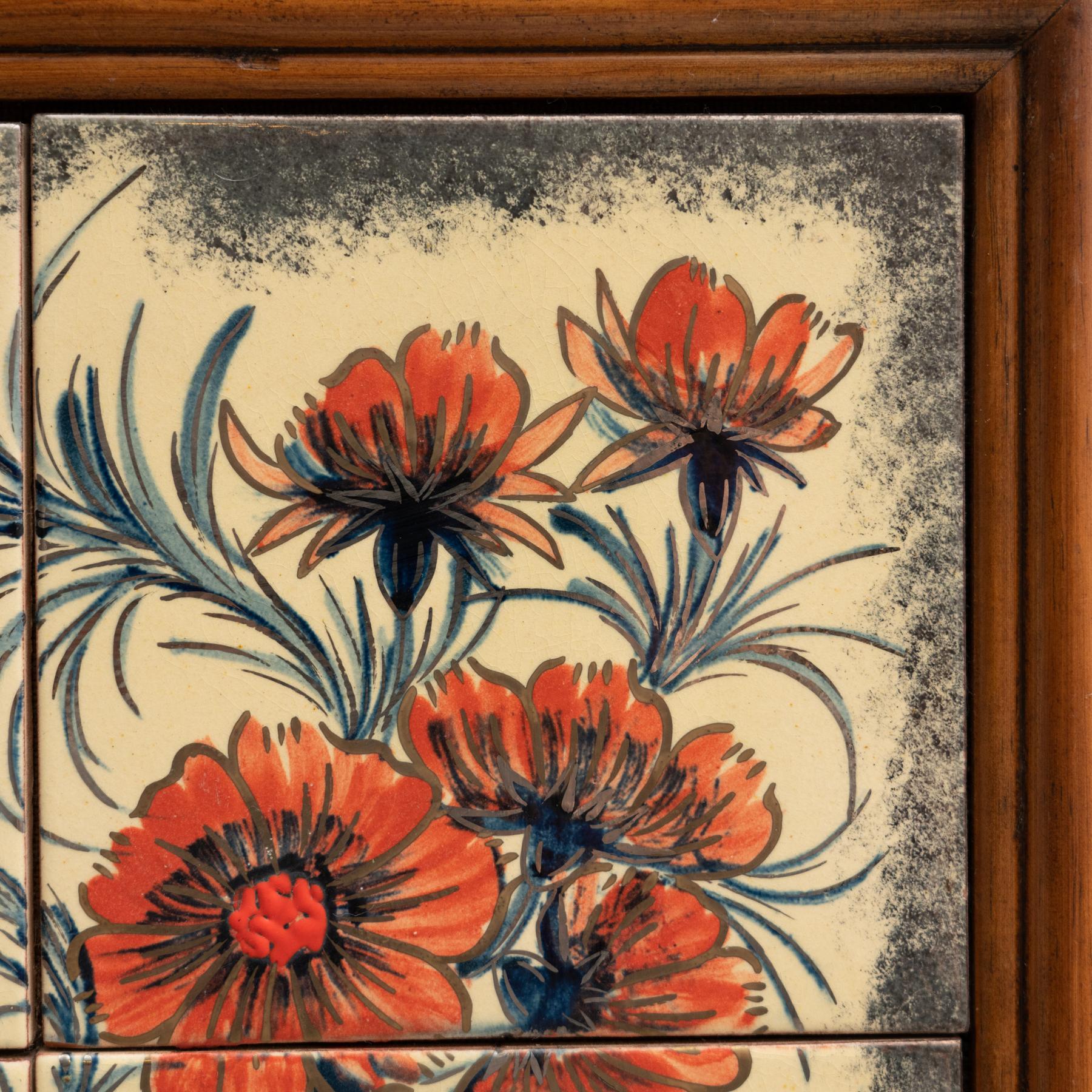 Mid-20th Century Diaz Costa Ceramic Hand Painted Artwork, circa 1960 For Sale