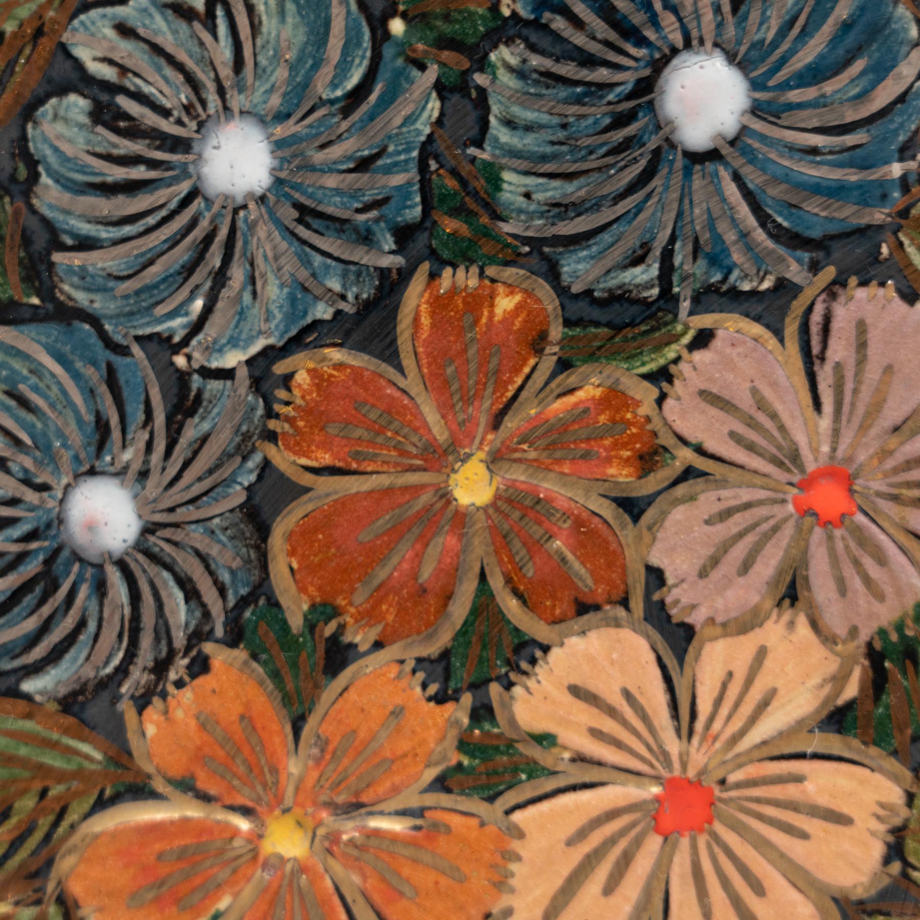 Mid-20th Century Diaz COSTA Ceramic Hand Painted Artwork, circa 1960 For Sale