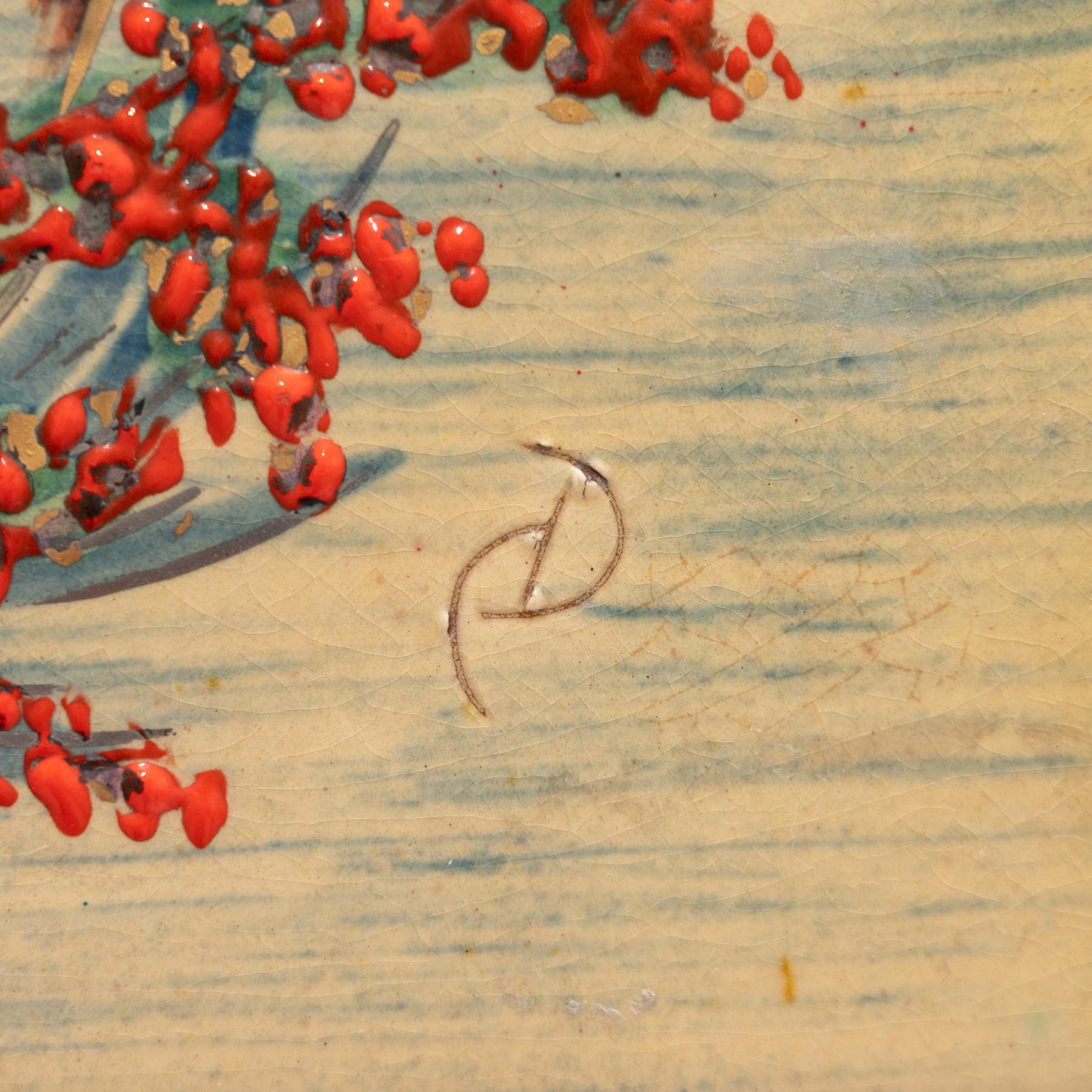 Mid-20th Century Diaz Costa Ceramic Hand Painted Artwork, circa 1960 For Sale
