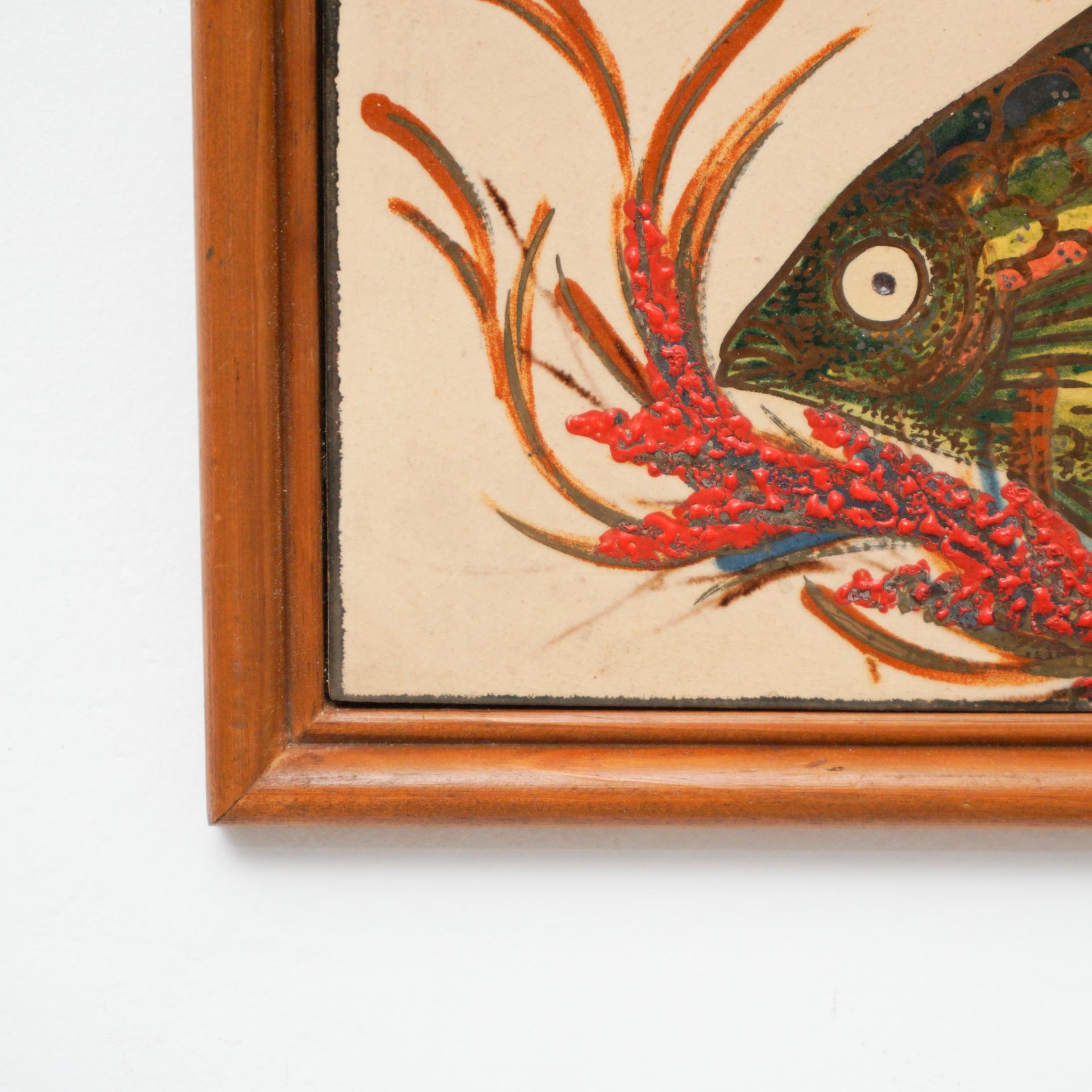 Diaz Costa Ceramic Hand Painted Artwork, circa 1960 1