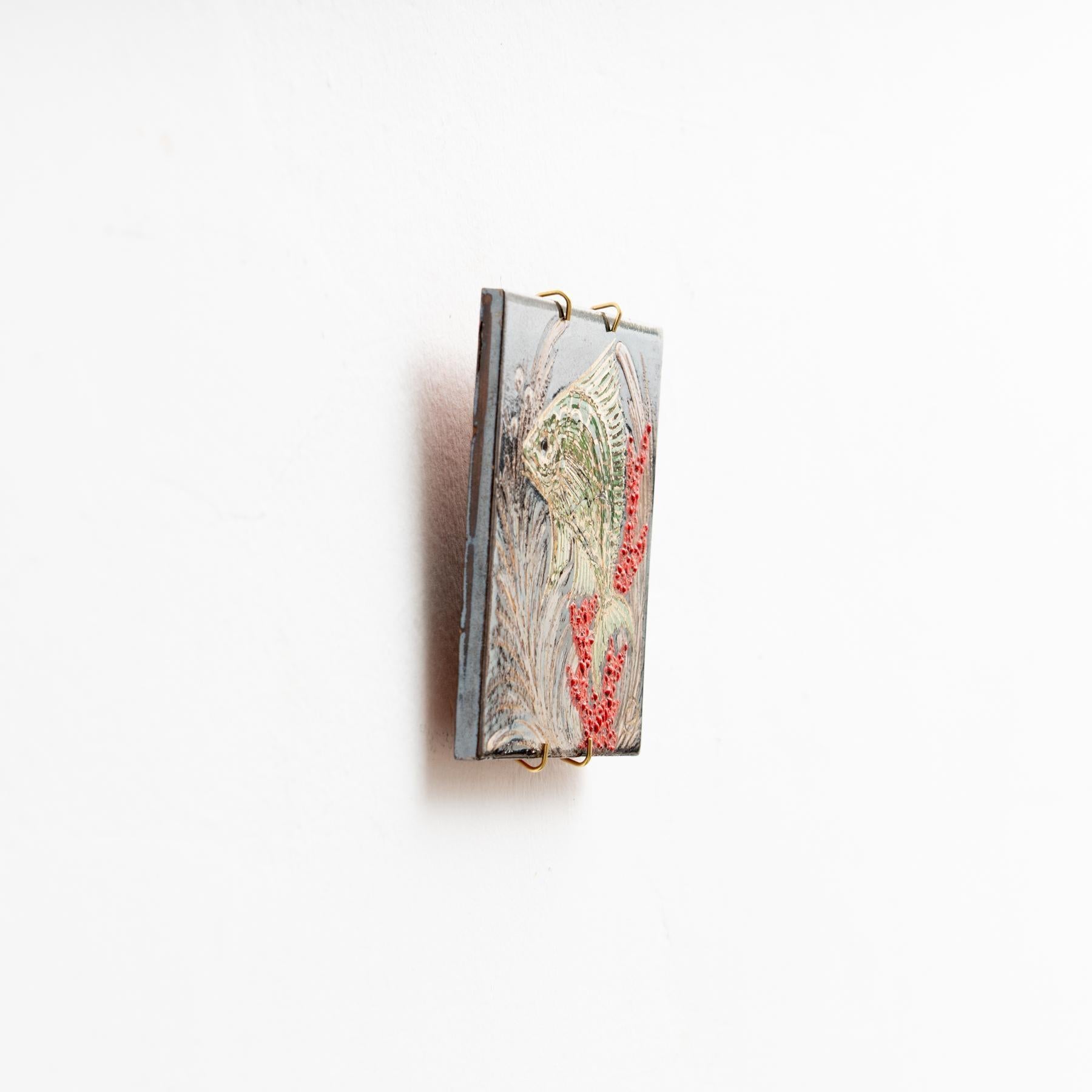 Ceramica Opera d'arte dipinta a mano in ceramica di Diaz Costa, 1960 circa in vendita