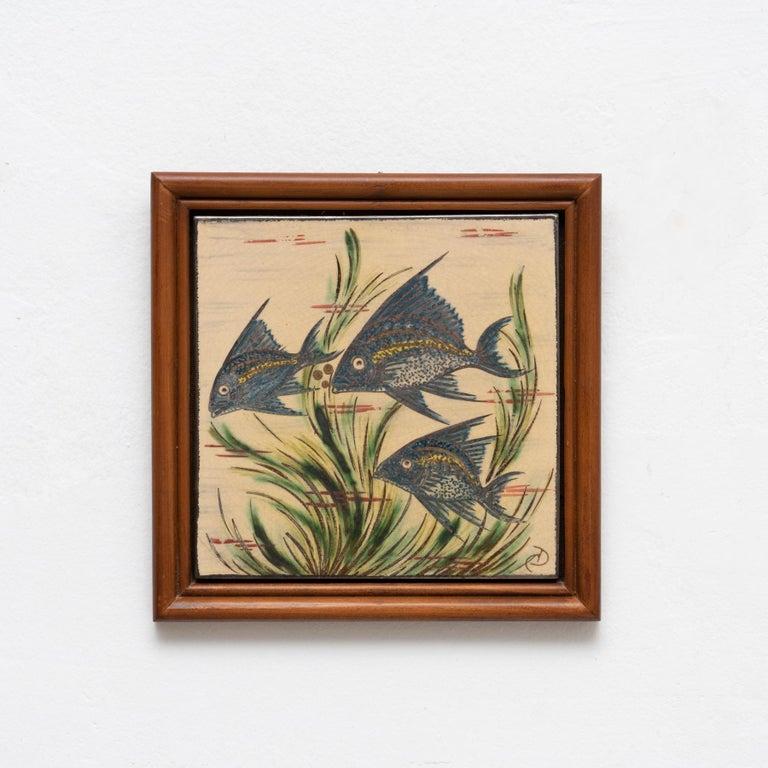 Diaz Costa Ceramic Hand Painted Artwork, circa 1960 For Sale 1