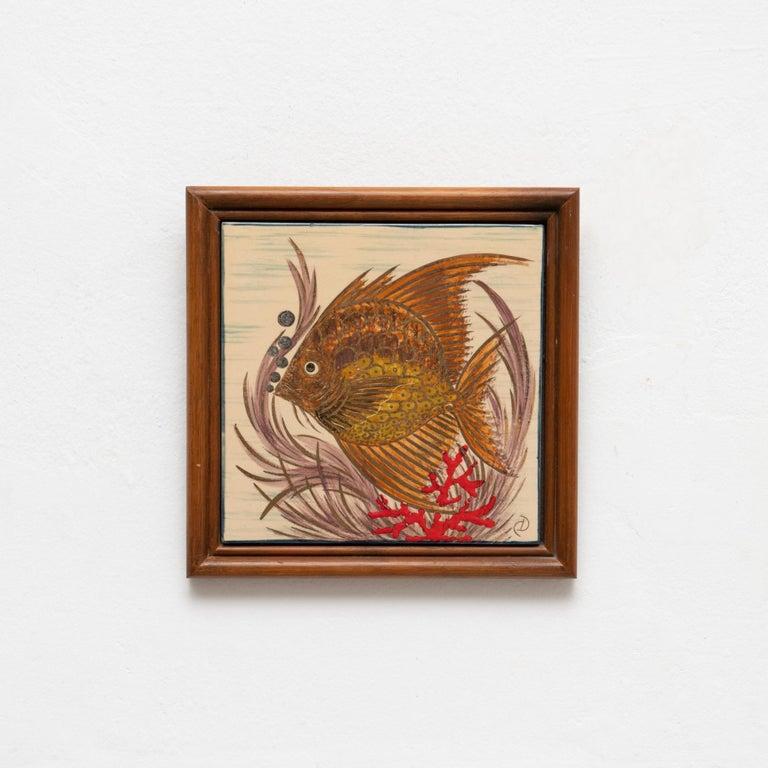 Diaz Costa Ceramic Hand Painted Artwork, circa 1960 For Sale 1