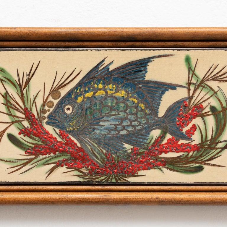 Diaz Costa Ceramic Hand Painted Artwork, circa 1960 For Sale 1