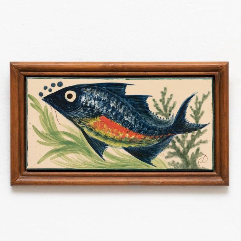 Diaz Costa Ceramic Hand Painted Artwork, circa 1960 For Sale 1