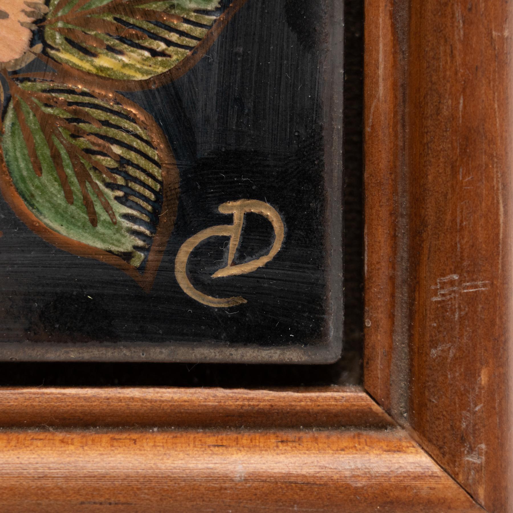 Diaz COSTA Ceramic Hand Painted Artwork, circa 1960 For Sale 2