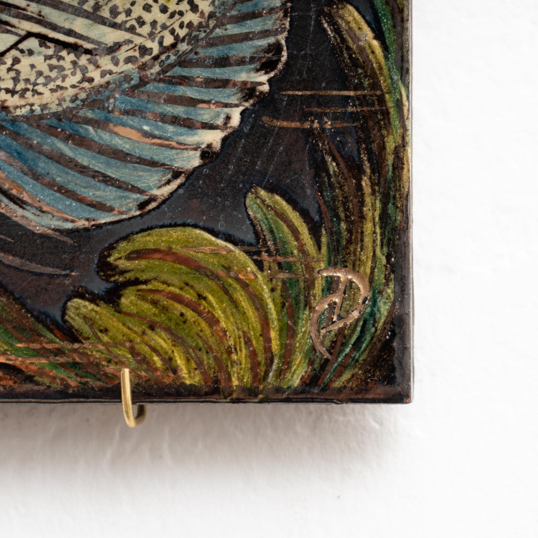 Opera d'arte dipinta a mano in ceramica di Diaz Costa, 1960 circa in vendita 1