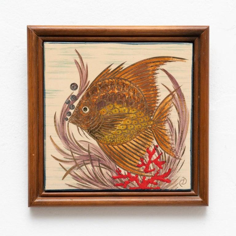 Diaz Costa Ceramic Hand Painted Artwork, circa 1960 For Sale 2