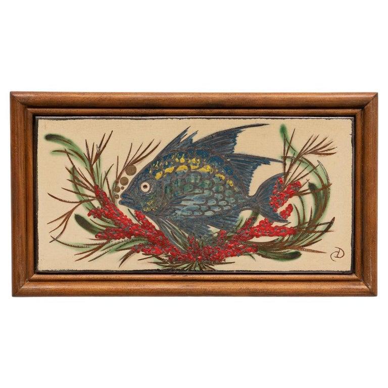 Diaz Costa Ceramic Hand Painted Artwork, circa 1960 For Sale 2
