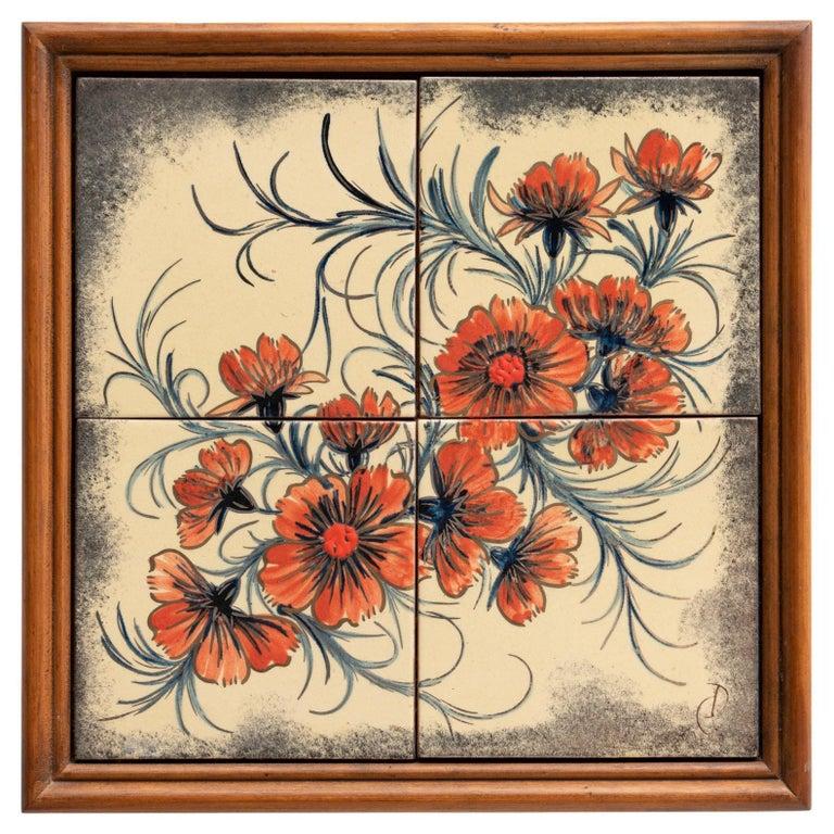 Diaz Costa Ceramic Hand Painted Artwork, circa 1960 For Sale 2