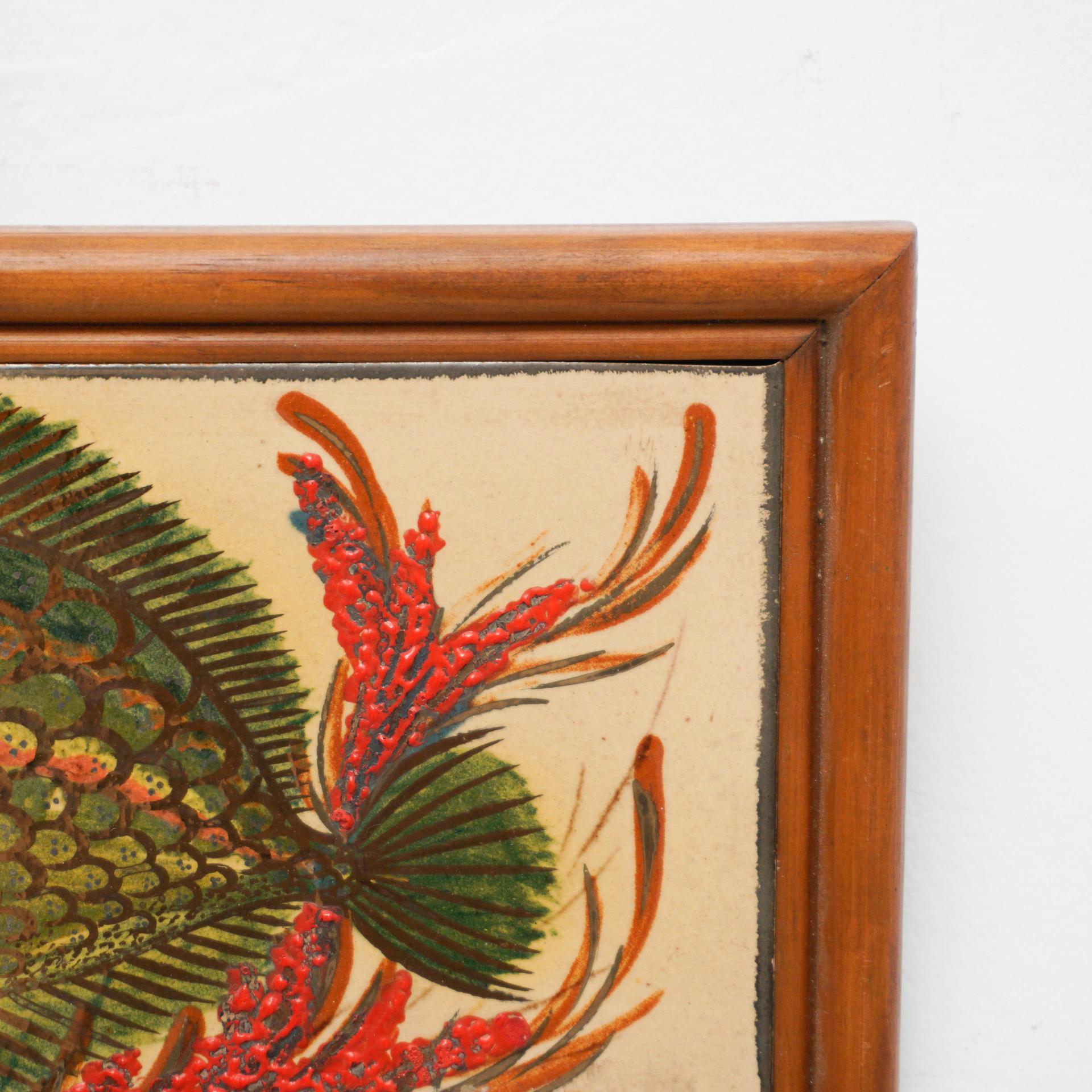 Diaz Costa Ceramic Hand Painted Artwork, circa 1960 3