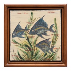 Diaz Costa Keramik-Kunstwerk, handbemalt, um 1960