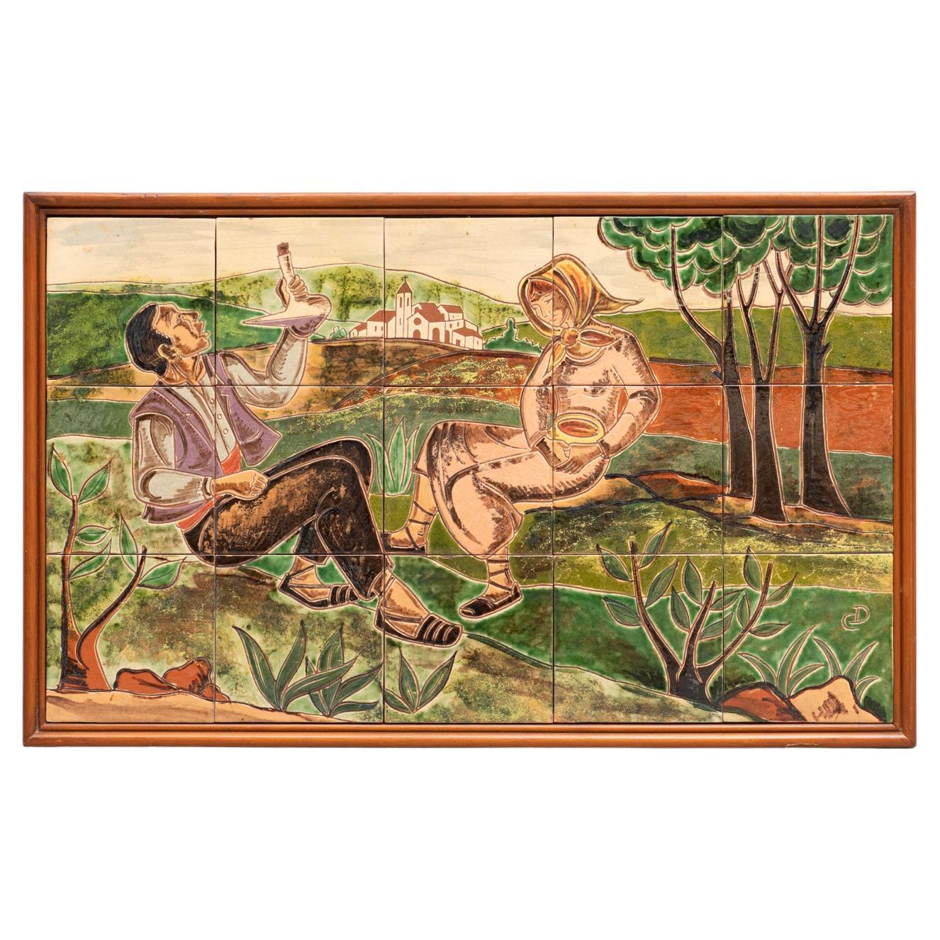 Díaz COSTA Cerámica pintada a mano, hacia 1960