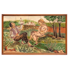 Diaz COSTA Handbemaltes Keramik-Kunstwerk, um 1960