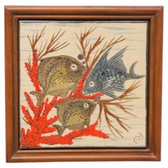 Diaz Costa Ceramic Hand Painted Artwork, circa 1960