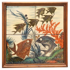 Diaz Costa Ceramic Hand Painted Artwork, circa 1960