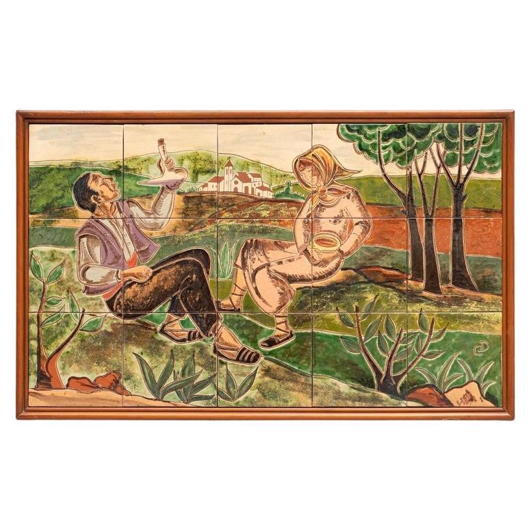 Diaz COSTA Opera d
arte in ceramica dipinta a mano, 1960 circa in vendita