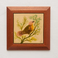 Diaz Costa Cerámica Pintada a Mano Obra de Arte Pájaro, circa 1960