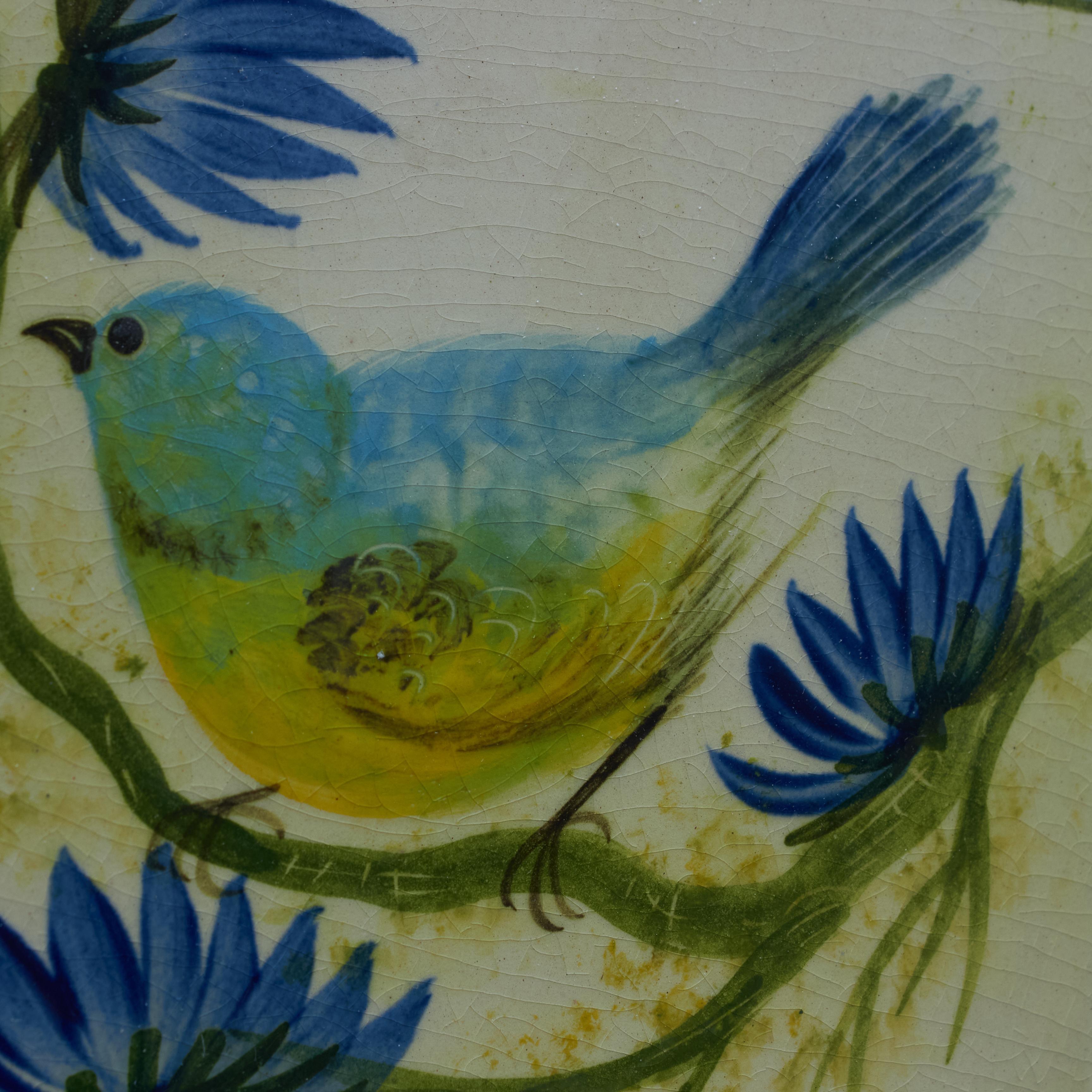 Diaz Costa Ceramic Hand Painted Bird Artwork, circa 1960 For Sale 2