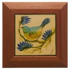 Diaz Costa Cerámica Pintada a Mano Obra de Arte Pájaro, circa 1960