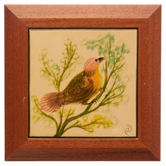 Diaz Costa Ceramic Hand Painted Bird Artwork, circa 1960