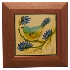 Diaz Costa Ceramic Hand Painted Bird Artwork, circa 1960