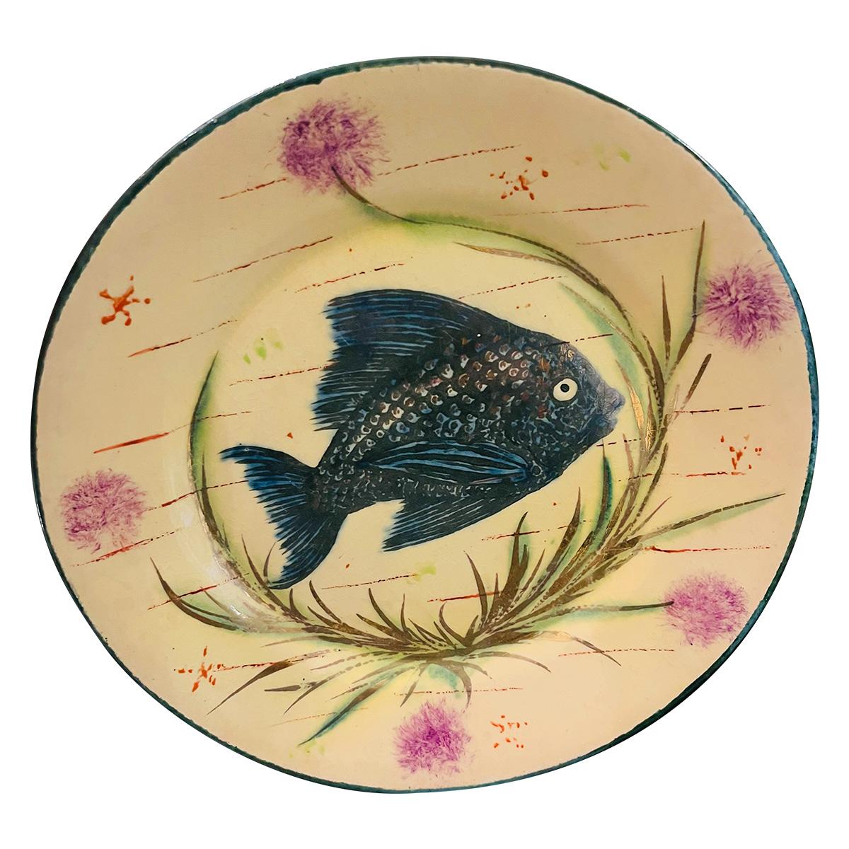 Diaz-Costa Ceramic handpainted dinner plate, set of 4, circa 1960 For Sale 3
