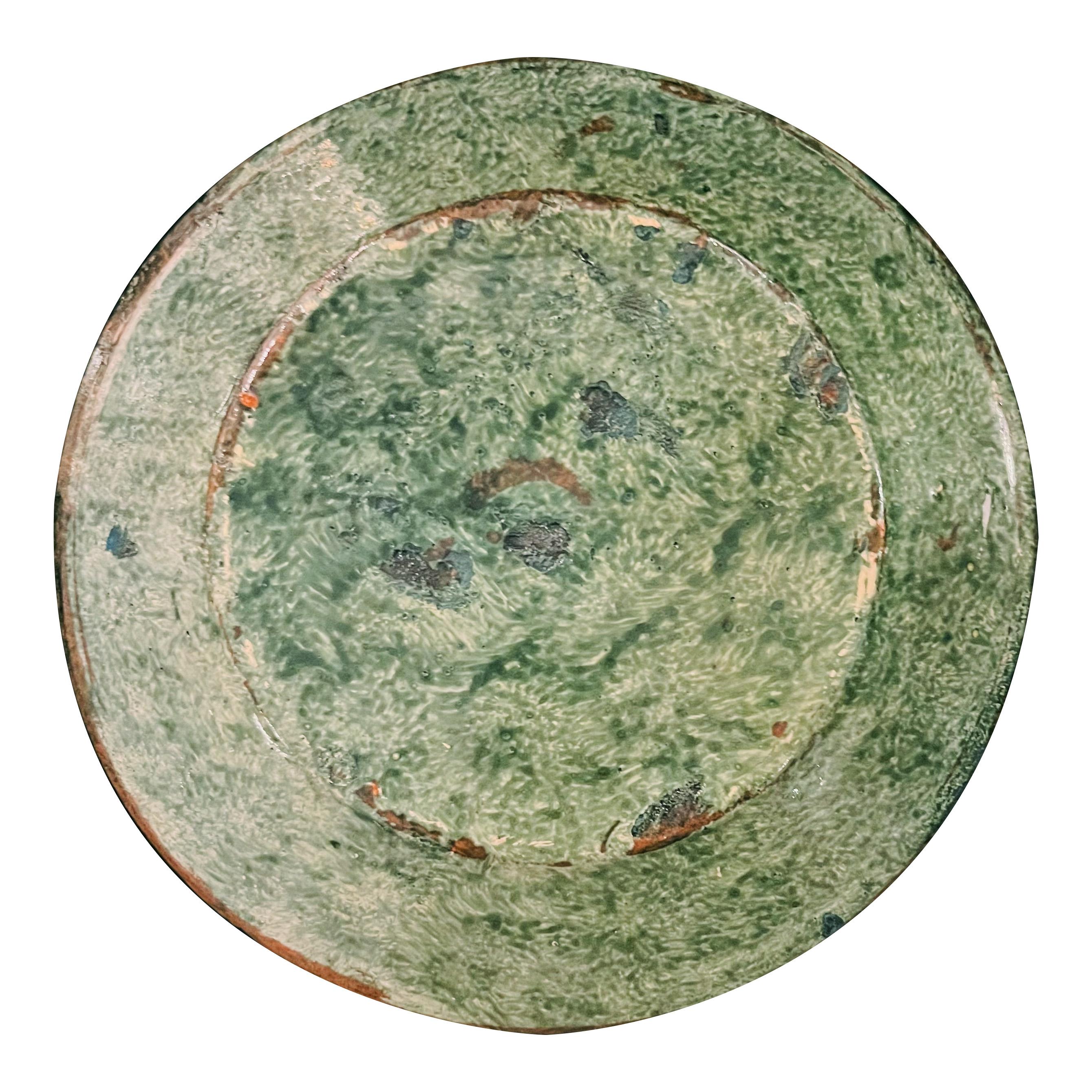 Mid-Century Modern Diaz-Costa famous catalan artist, Ceramic handpainted dessert plate, circa 1960 For Sale