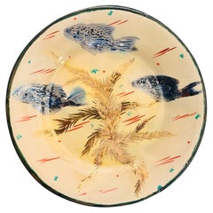 Retro Diaz-Costa famous catalan artist, Ceramic handpainted dessert plate, circa 1960