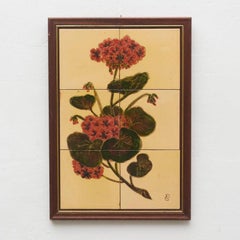 Œuvre d'art moderne en céramique peinte à la main de Diaz Costa, datant d'environ 1960