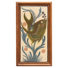 Diaz Costa, opera d'arte in ceramica dipinta a mano del Mid Century Modern, circa 1960