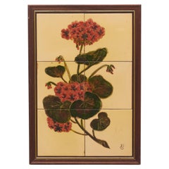 Diaz Costa Mid Century Modern Ceramic Hand Painted Artwork, circa 1960