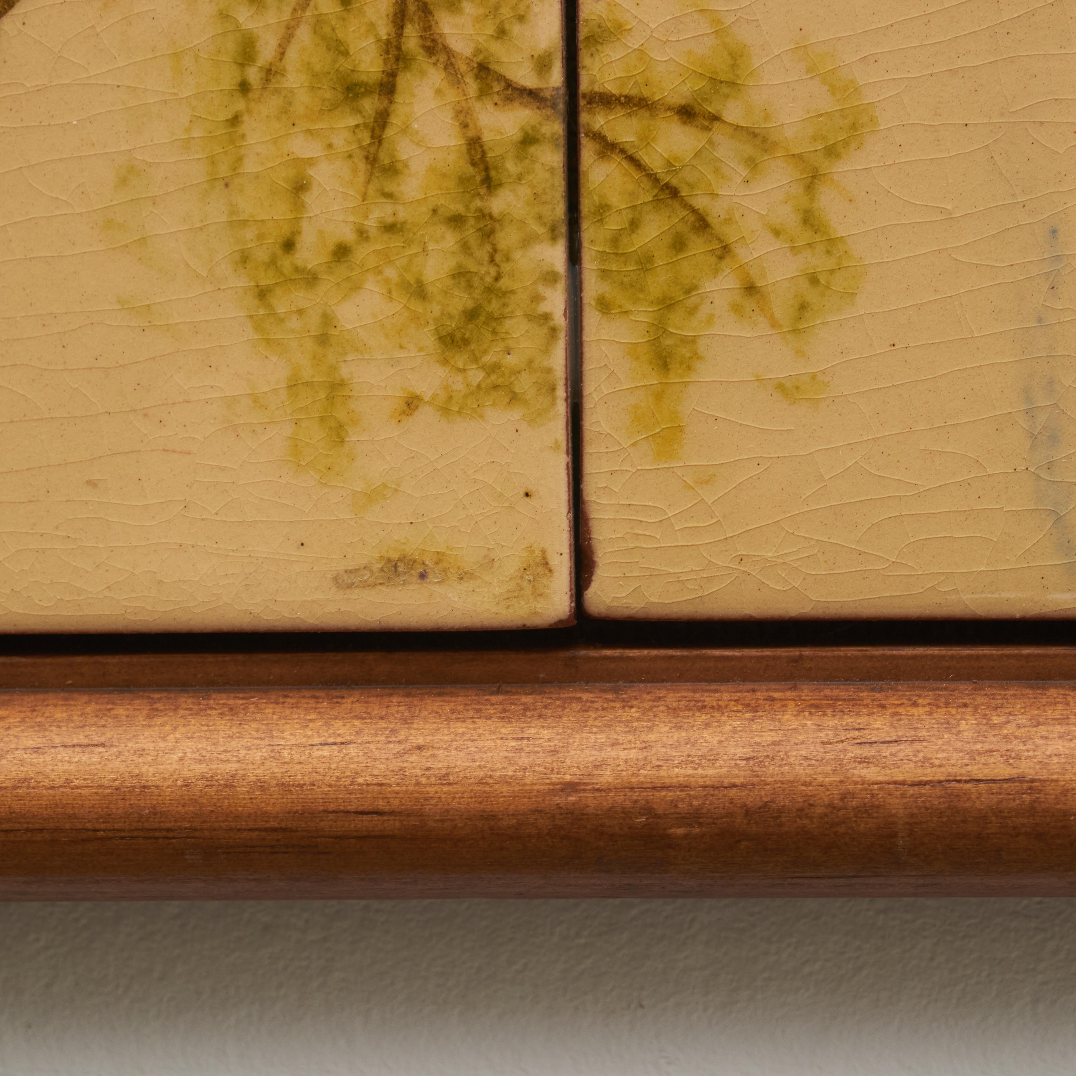 Diaz Costa Oeuvre d'art en céramique peinte à la main représentant des oiseaux, circa 1960. en vente 4