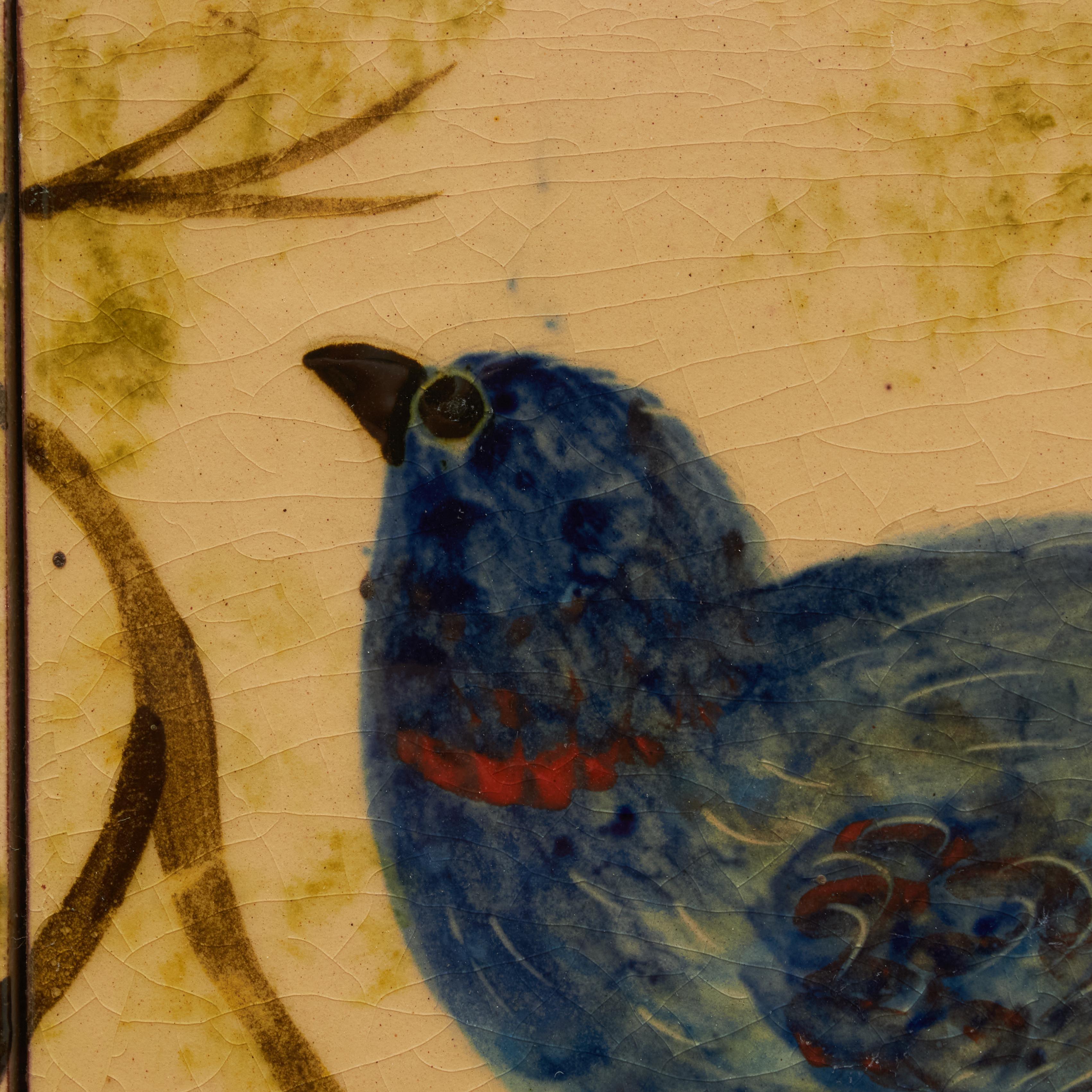 Céramique Diaz Costa Oeuvre d'art en céramique peinte à la main représentant des oiseaux, circa 1960. en vente