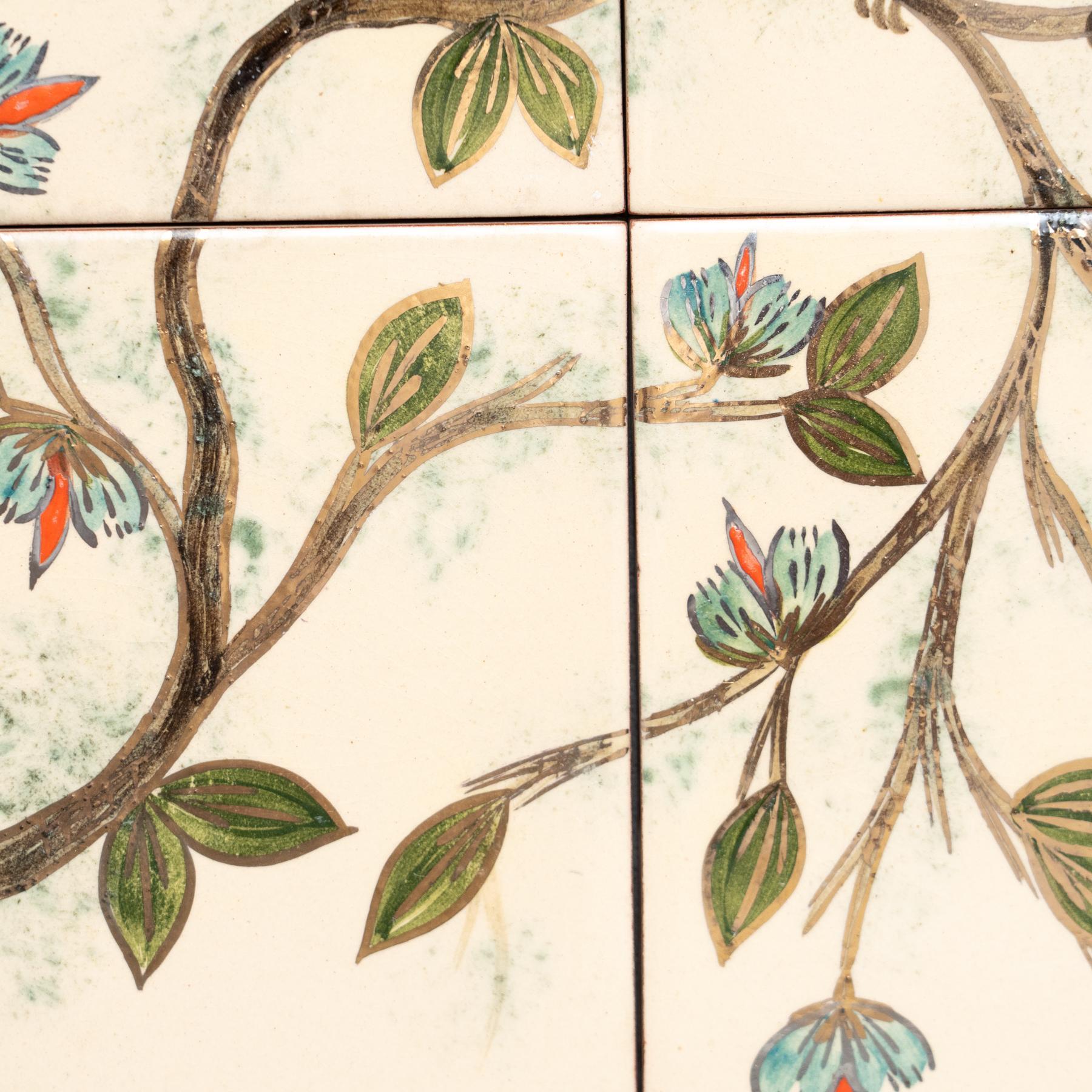 Diaz Costa Mid Century Modern Ceramic Hand Painted Artwork of Birds, circa 1960 For Sale 4