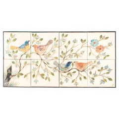 Diaz Costa Mid Century Modern Ceramic Hand Painted Artwork of Birds, circa 1960