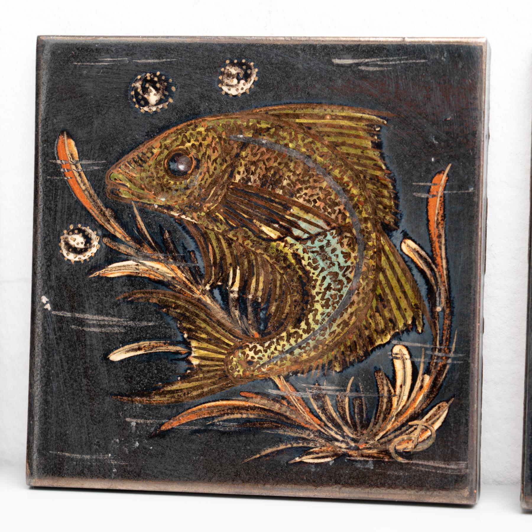 Juego de tres obras de cerámica pintadas a mano de A. Costa, hacia 1960 en venta 7
