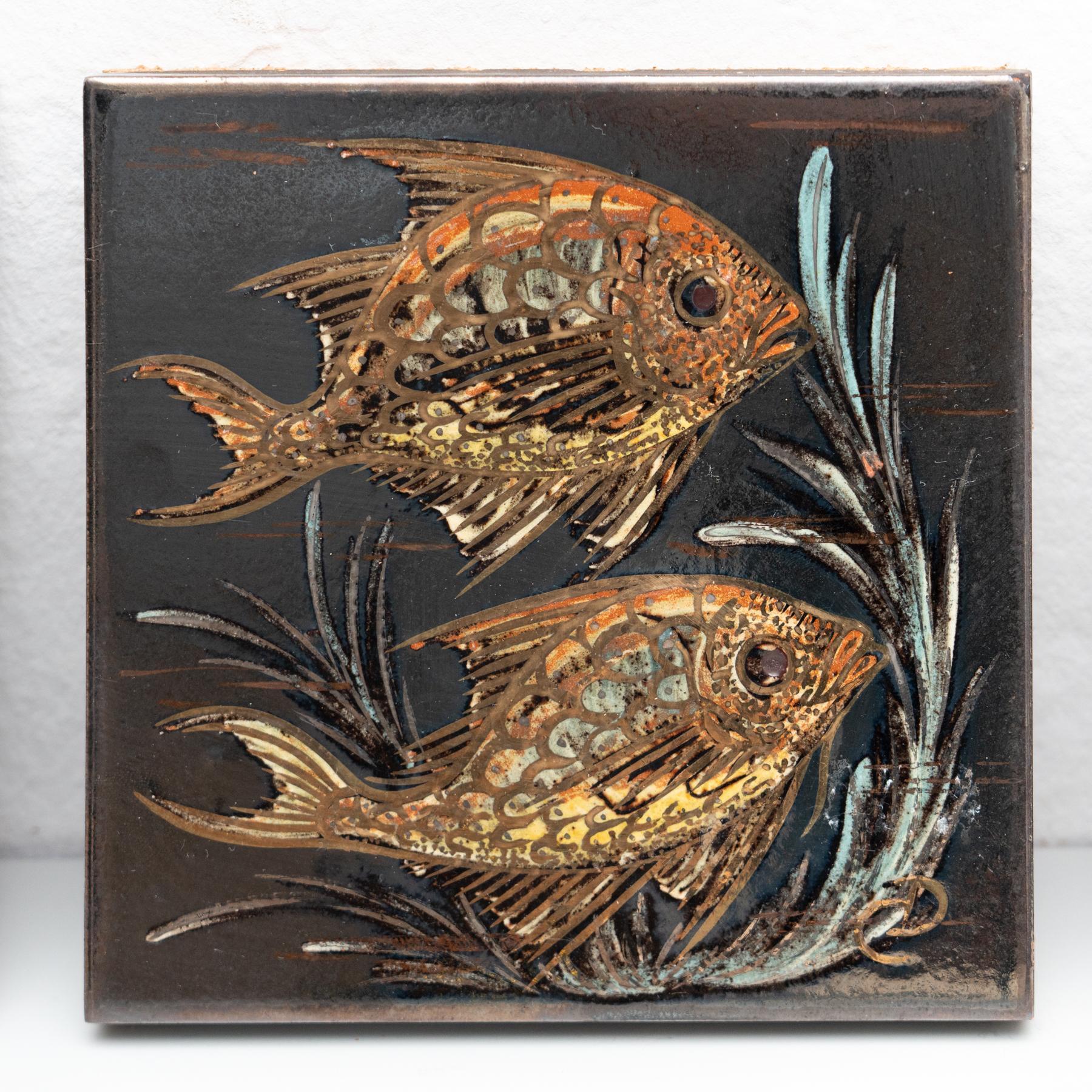 Spagnolo Diaz Costa Set di tre opere d'arte in ceramica dipinte a mano, circa 1960 in vendita