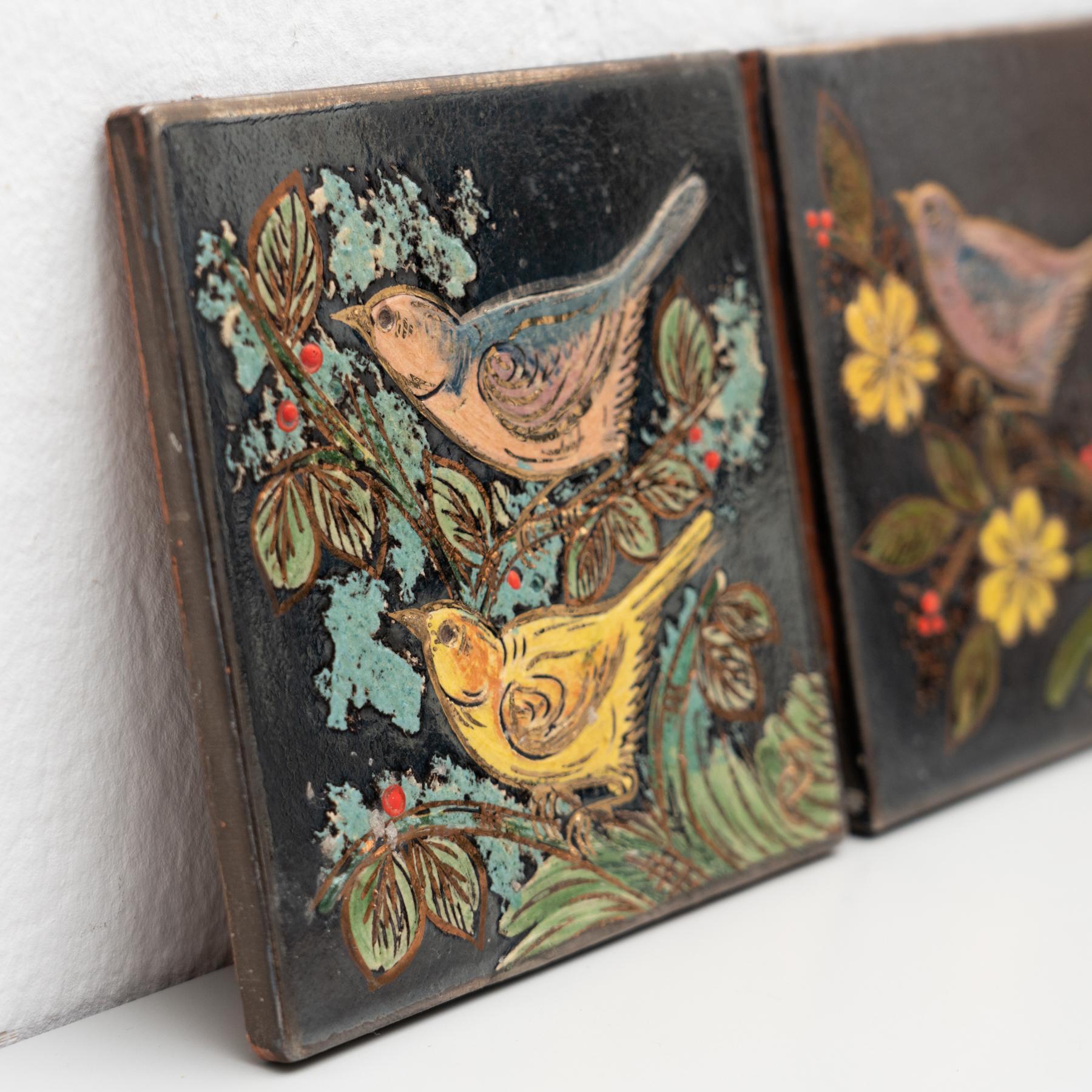 Juego de tres obras de cerámica pintadas a mano de A. Costa, hacia 1960 Español en venta