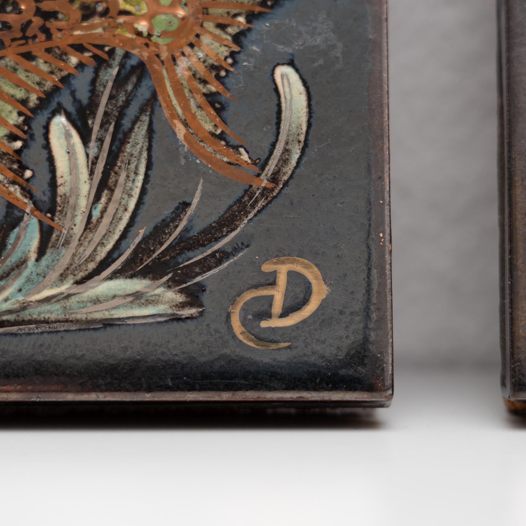 Ceramica Diaz Costa Set di tre opere d'arte in ceramica dipinte a mano, circa 1960 in vendita