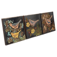 Diaz Costa Set of Three Ceramic Hand Painted Artwork, circa 1960