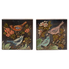 Diaz Costa Set of Two Ceramic Hand Painted Artwork, circa 1960