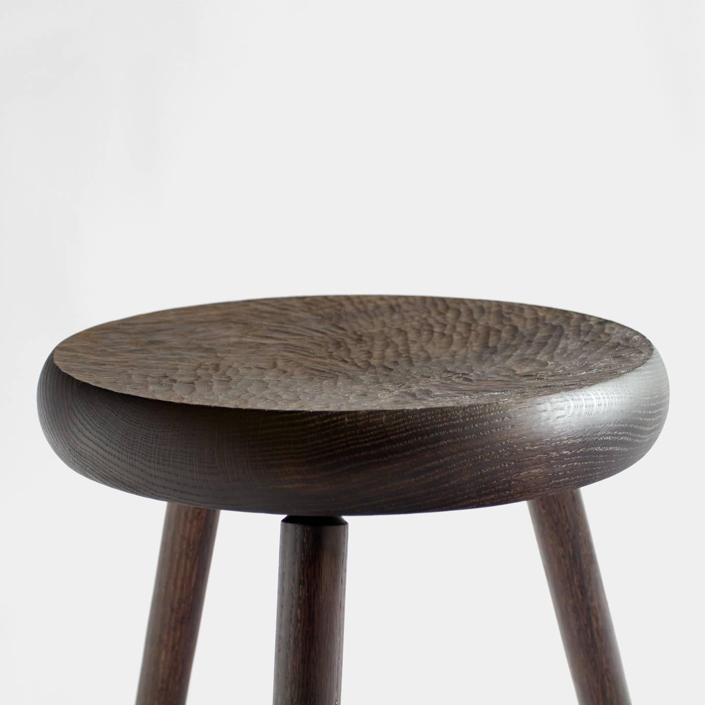 Dibbet Stool in Oak In New Condition For Sale In Los Angeles, CA
